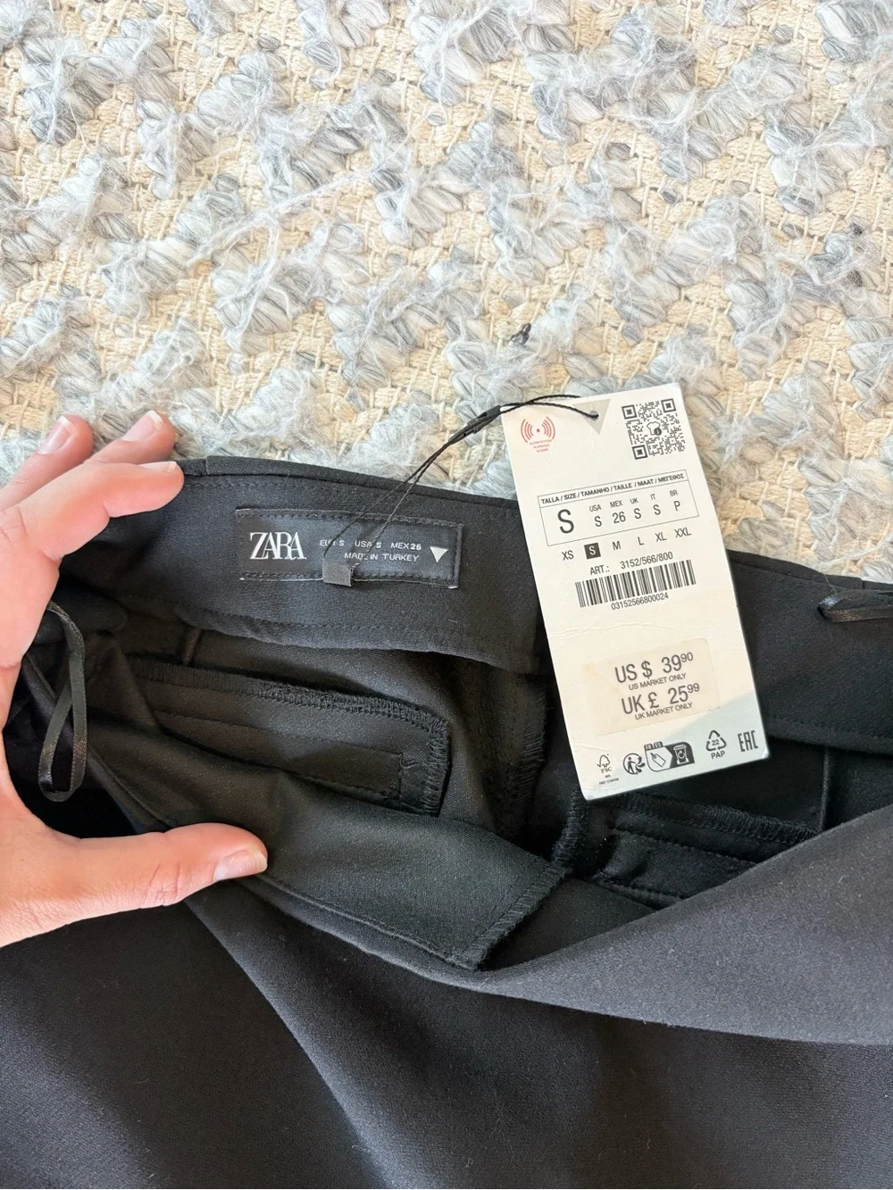 Zara Black High-Rise Mini Skort